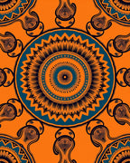 Radiant Orange Teal Mandala medallion Rug