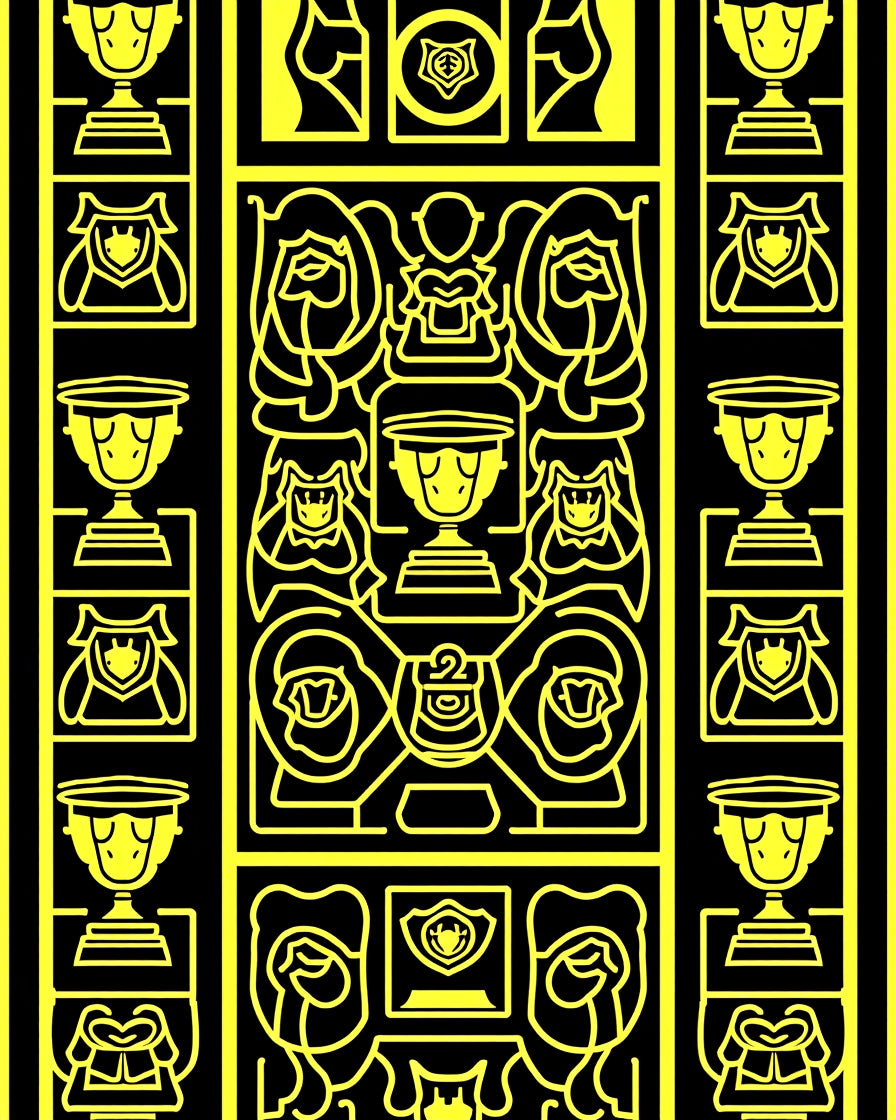 Bold Geometric Trophy and Crest Rug