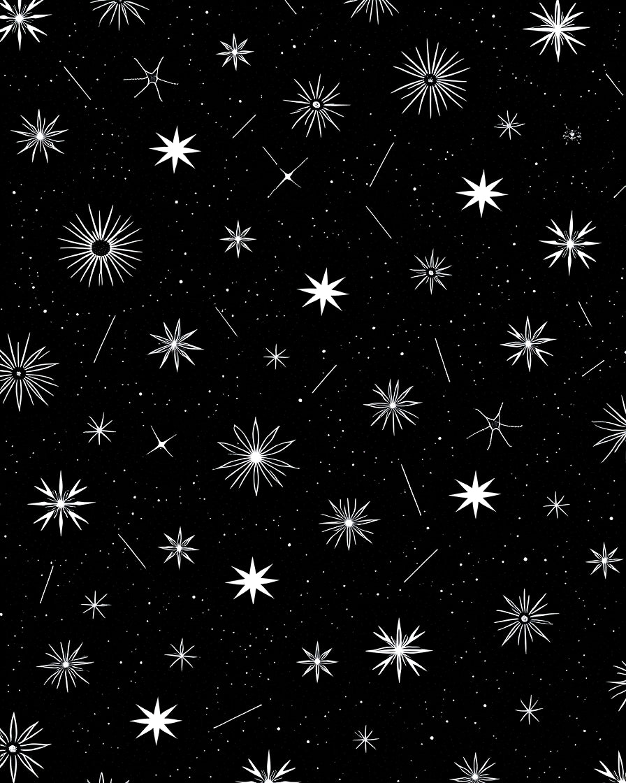 Cosmic White Star Scattered Night Rug