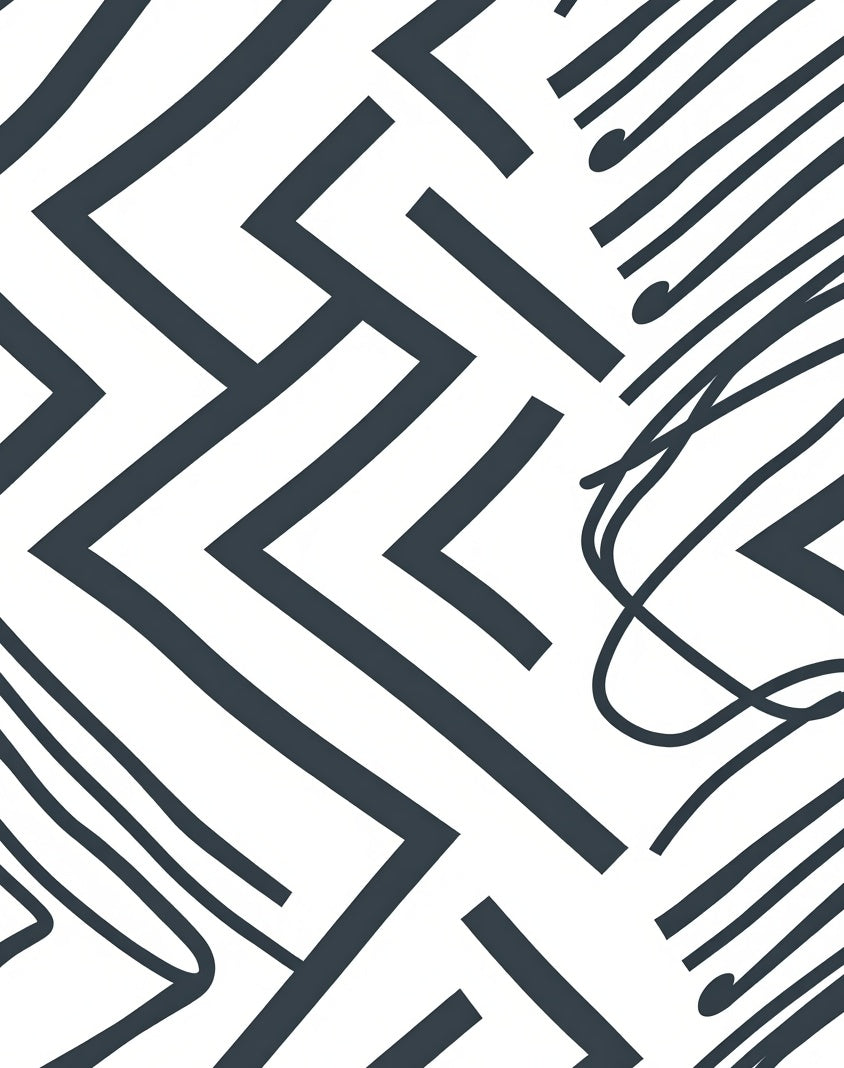 Dark Slate Geometric Abstract Lines Rug