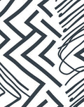 Dark Slate Geometric Abstract Lines Rug
