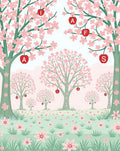 Orchard Trees Pink Blossom Ground Cover Rug