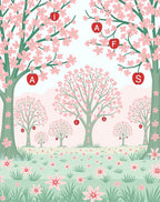 Orchard Trees Pink Blossom Ground Cover Rug