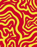 Crimson Yellow Flowing Abstract Rug