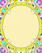 Playful Yellow Multi-shape Mandala Rug