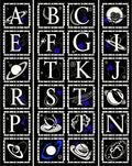 Cosmic Alphabet Blue Star Celestial Rug
