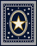 Navy White Gold Star Medallion Rug