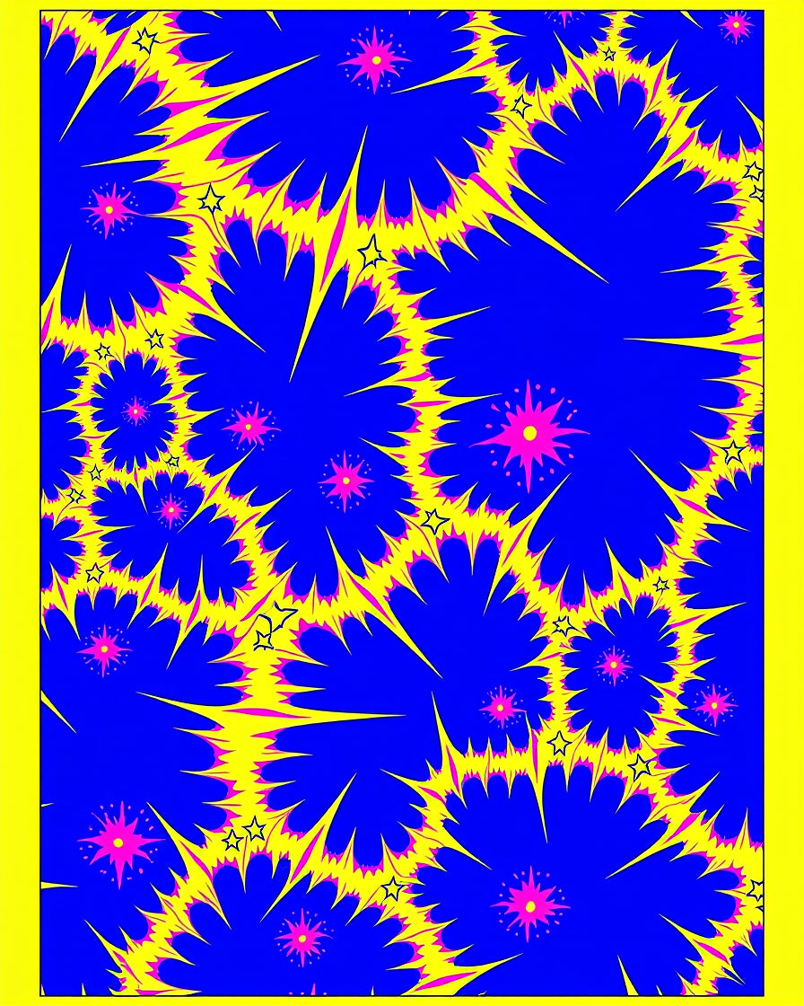Electric Blue Radiant Starburst Cascade Rug