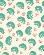 Terra Cotta Teal Abstract Elements Rug