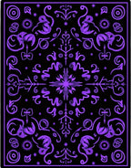 Vibrant Purple Black Symmetrical Floral Rug