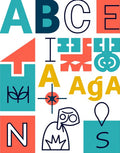 Colorful Abstract Alphabet Graphic Collage Rug