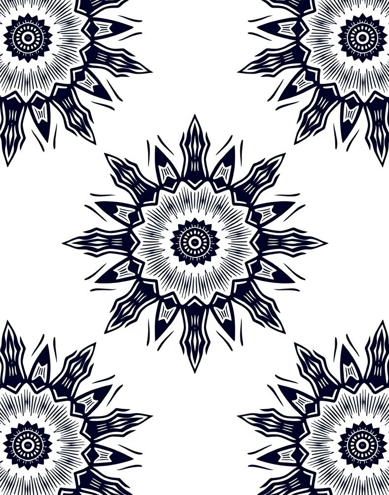 Black Sunburst Medallion Radial Rug