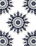 Black Sunburst Medallion Radial Rug