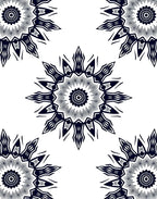 Black Sunburst Medallion Radial Rug
