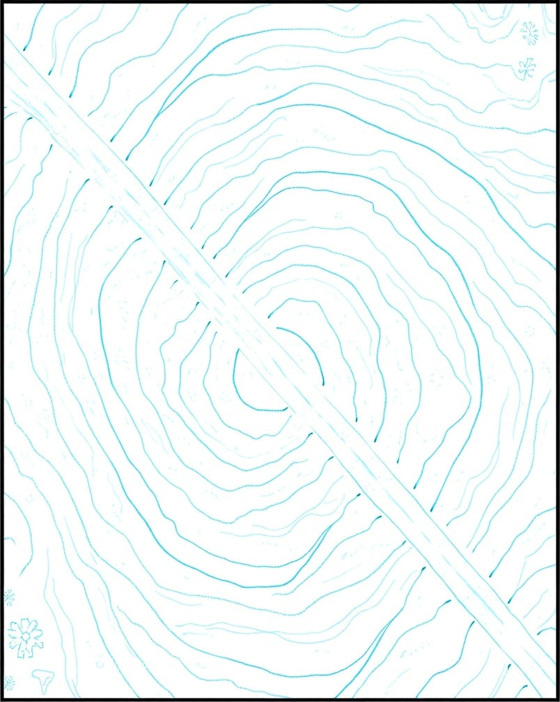 Aqua Rippling Strokes Diagonal Band Rug