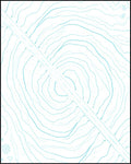 Aqua Rippling Strokes Diagonal Band Rug