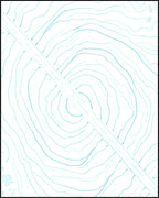 Aqua Rippling Strokes Diagonal Band Rug