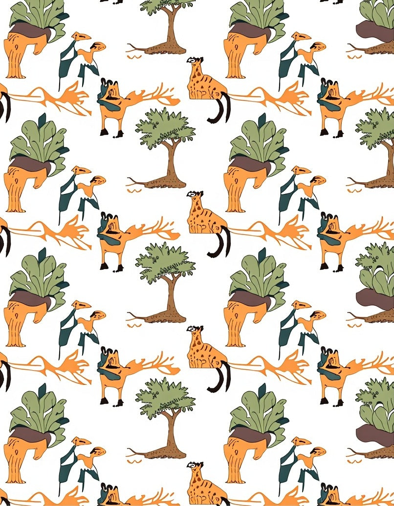 Amber Giraffe Tree Animal Whimsy Rug