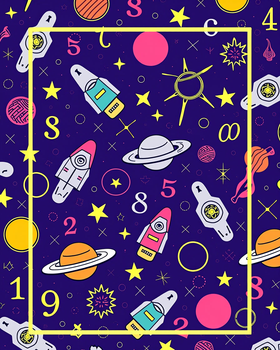 Outer Space Rocket Planet Journey Rug