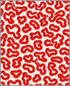 Bold Red Organic Abstract Shapes Rug