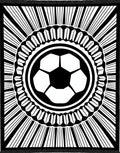 Monochromatic Soccer Ball Sunburst Rug