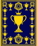Royal Yellow Trophies Blue Regal Rug