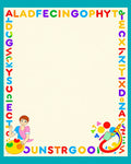 Color Alphabet Border Art Rug