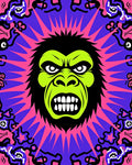 Fierce Lime Gorilla Starburst Swirl Rug