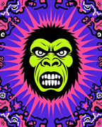 Fierce Lime Gorilla Starburst Swirl Rug