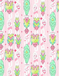 Pastel Mint Green Pink Totem Rug
