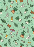 Whimsical Green Whimsical Character Garden Rug