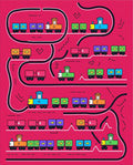 Playful Train Track Kids Rug