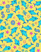 Blue Dolphin Star Alphabet Fun Rug