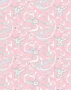 Whimsical Pink Starfish Swirls Rug