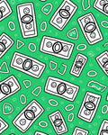 Vibrant Green Money Bills Scattered Rug