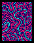 Bold Pink Teal Swirl Abstract Rug