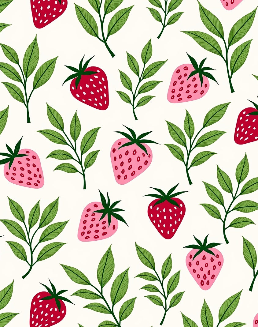 Sweet Strawberry Branch Background Rug