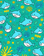 Cute Blue Sharks Under The Sea Rug