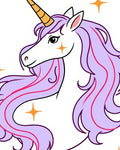 Lavender Unicorn With Golden Starbursts Rug