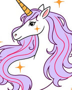 Lavender Unicorn With Golden Starbursts Rug