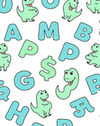 Cute Dinosaurs and Alphabet Letters Rug