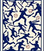 Navy Blue Baseball Players Action Rug