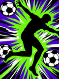 Dynamic Soccer Player Burst Rug