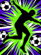 Dynamic Soccer Player Burst Rug