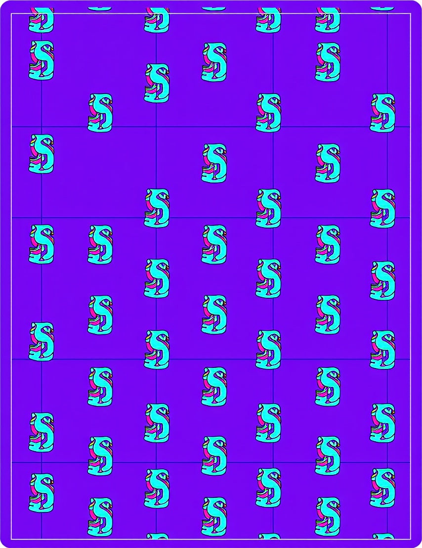 Retro Aqua Flamingo Grid Rug