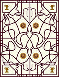 Whimsical Tawny Trophy Art Nouveau Rug