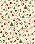 Autumn Forest Pinecone Acorn Cream Rug