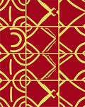 Bold Crimson Yellow Geometric Quads Rug