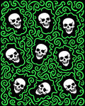 Glow Skull Swirls Black Rug