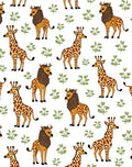 Whimsical Giraffe and Lion Cub Safari Rug